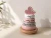 Label-Label személyre szabható montesszori toronyépítő - Rózsaszín fajáték