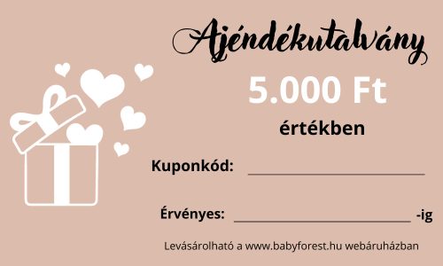 Elektronikus ajándékutalvány 5000 Ft értékben