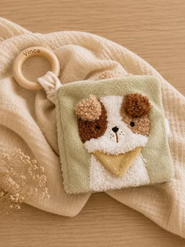 Névre szóló textil foglalkoztató babakönyv - Tiny Park
