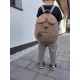 Személyre szabható hímzett macis hátizsák-Világos bézs