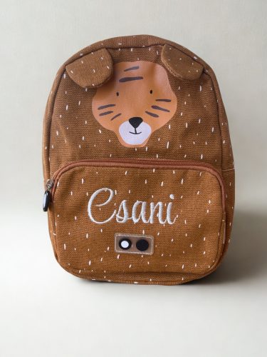 Névre szóló hímzett gyerek hátizsák-Tigris