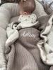 Névre szóló kötött babatakaró-Mintás TEDDY
