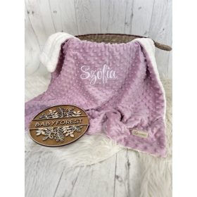 Puha meleg minky plüss babatakaró egyedi hímzéssel