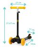 QKIDS Lumis 3 kerekű roller sárga/fekete színben